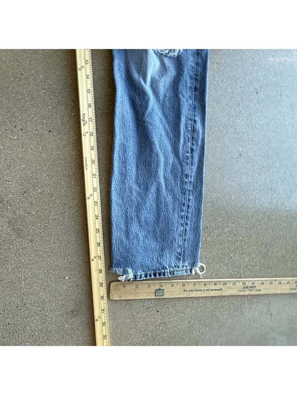 Levis PREMIUM 501 Straight DISTRESSED Jeans Light Wash 32x30